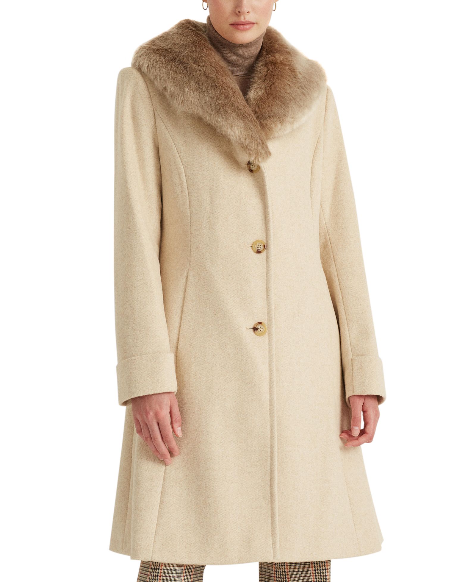 Lauren Ralph Lauren Женское пальто с меховым воротником