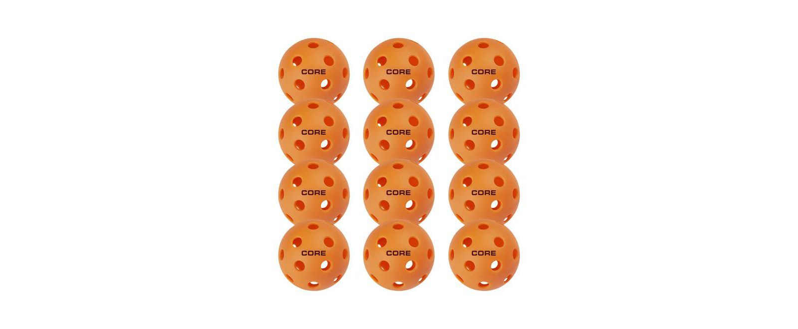 Мячи для пиклбола CORE Pickleball Orange Indoor 26 Hole