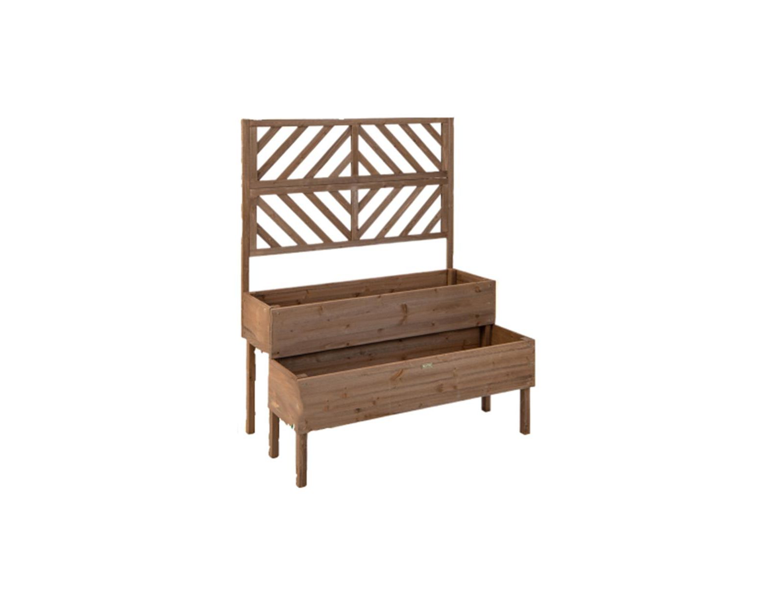 Садовая грядка Slickblue 2-Tier Raised Garden Bed with Trellis-Brown