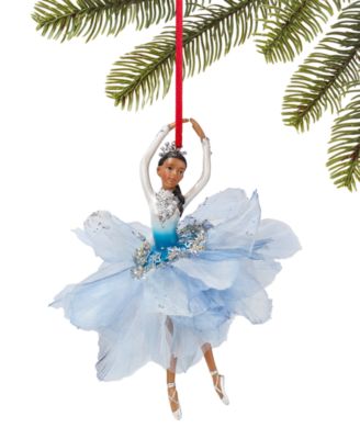 Holiday Lane Ballet Dancing African American Ballerina in Blue Ornament, Macy's Exclusive