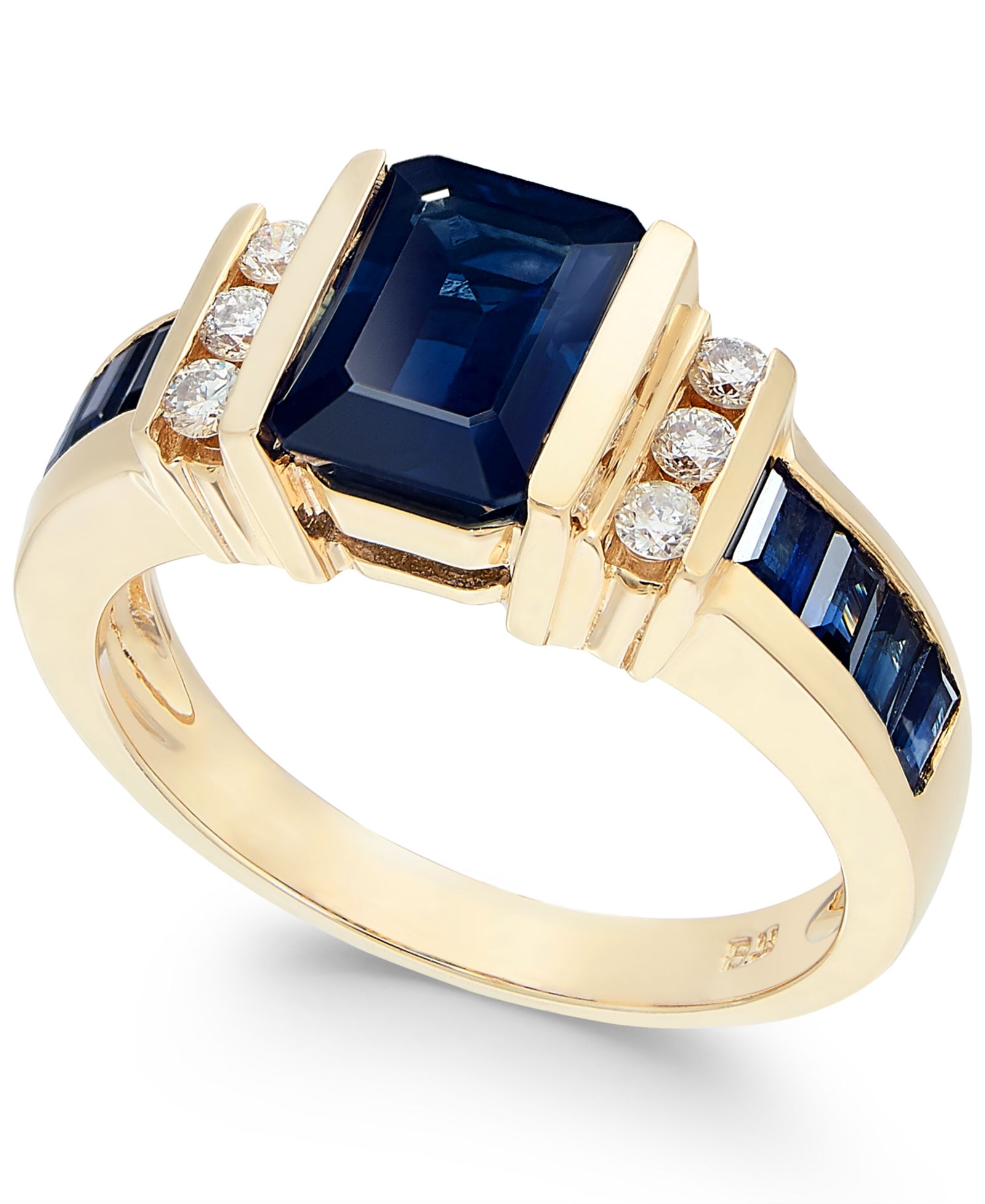Кольцо EFFY® Sapphire (2-1/4 ct. t.w.) and Diamond (1/6 ct. t.w.) в 14k Gold (Also Available in Emerald)