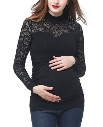 Женский топ kimi + kai Maternity Mock Neck с кружевной отделкой
