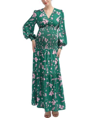 Женское платье kimi + kai Maternity Floral Print Smocked Maxi