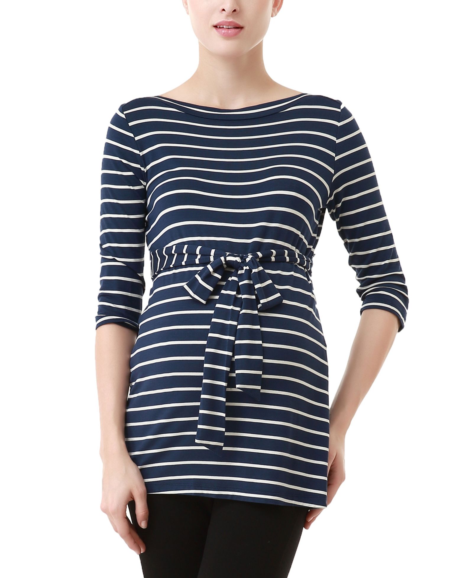 kimi + kai Women's Striped Boat Neck Top