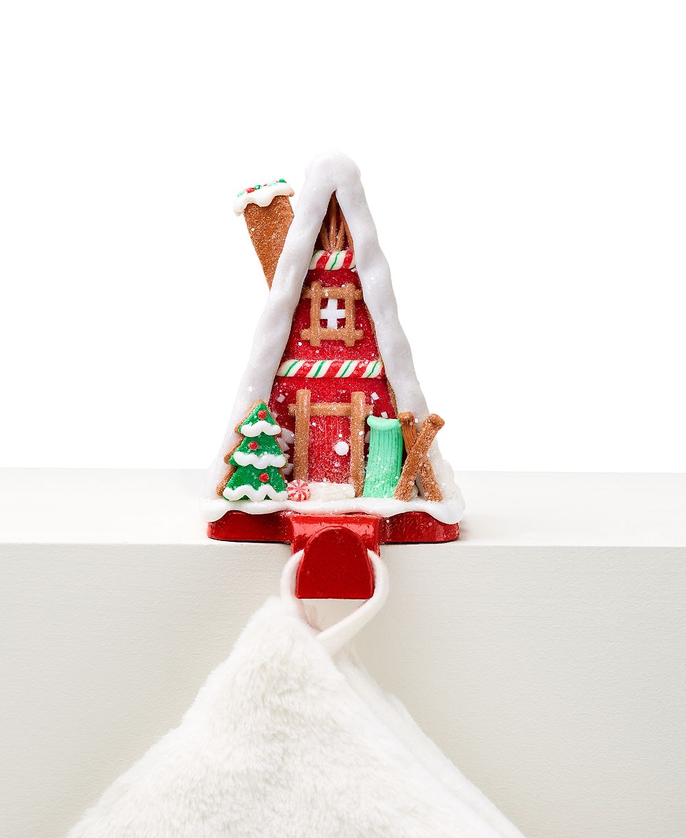 Держатель для рождественского носка Holiday Lane Christmas Cheer White & Red Ski Home Stocking Holder