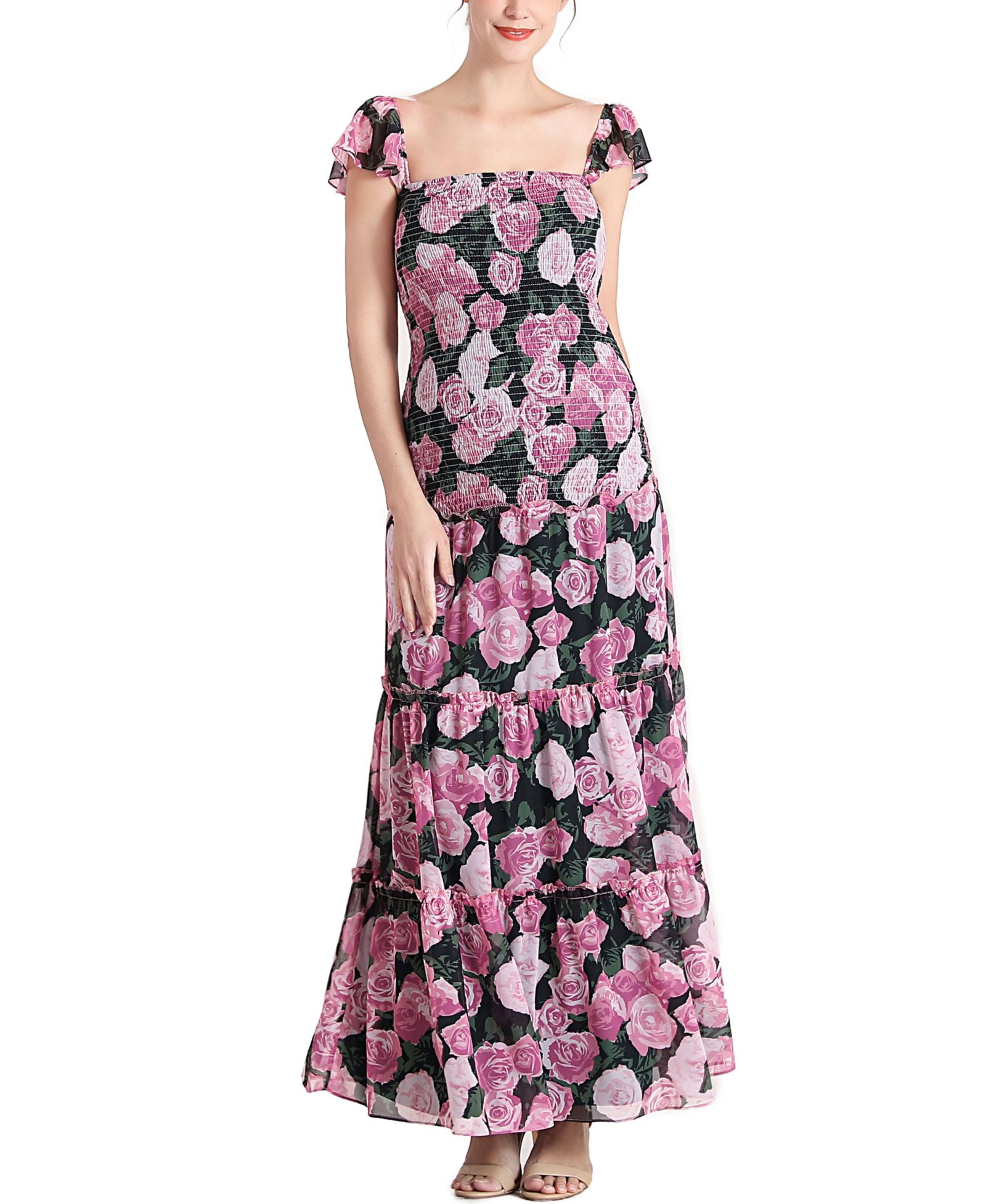 Женское платье maxi kimi + kai Acey Smocked