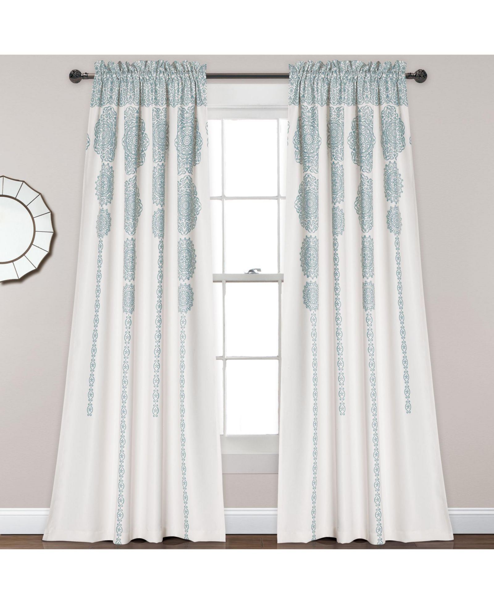 Шторы Lush Decor Stripe Medallion Light Filtering Window Curtain Panels