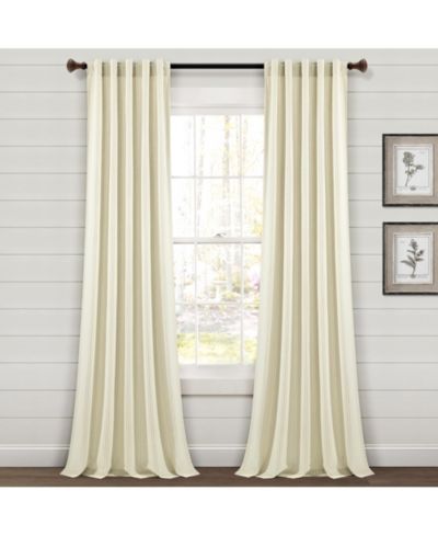 Lush Decor Farmhouse Vintage Stripe Yarn Dyed Cotton Back Tab/Rod Pocket Window Curtain Panels