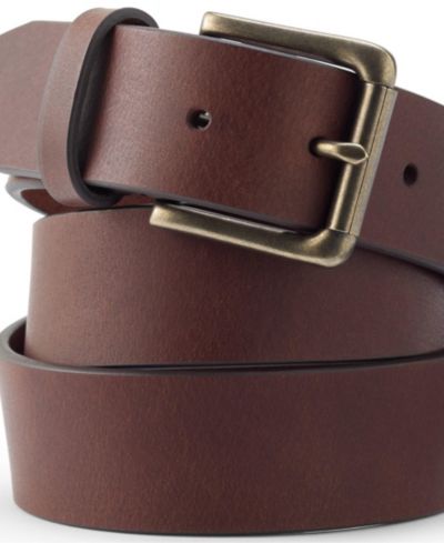 Lands' End Men's Rugged Leather Belt