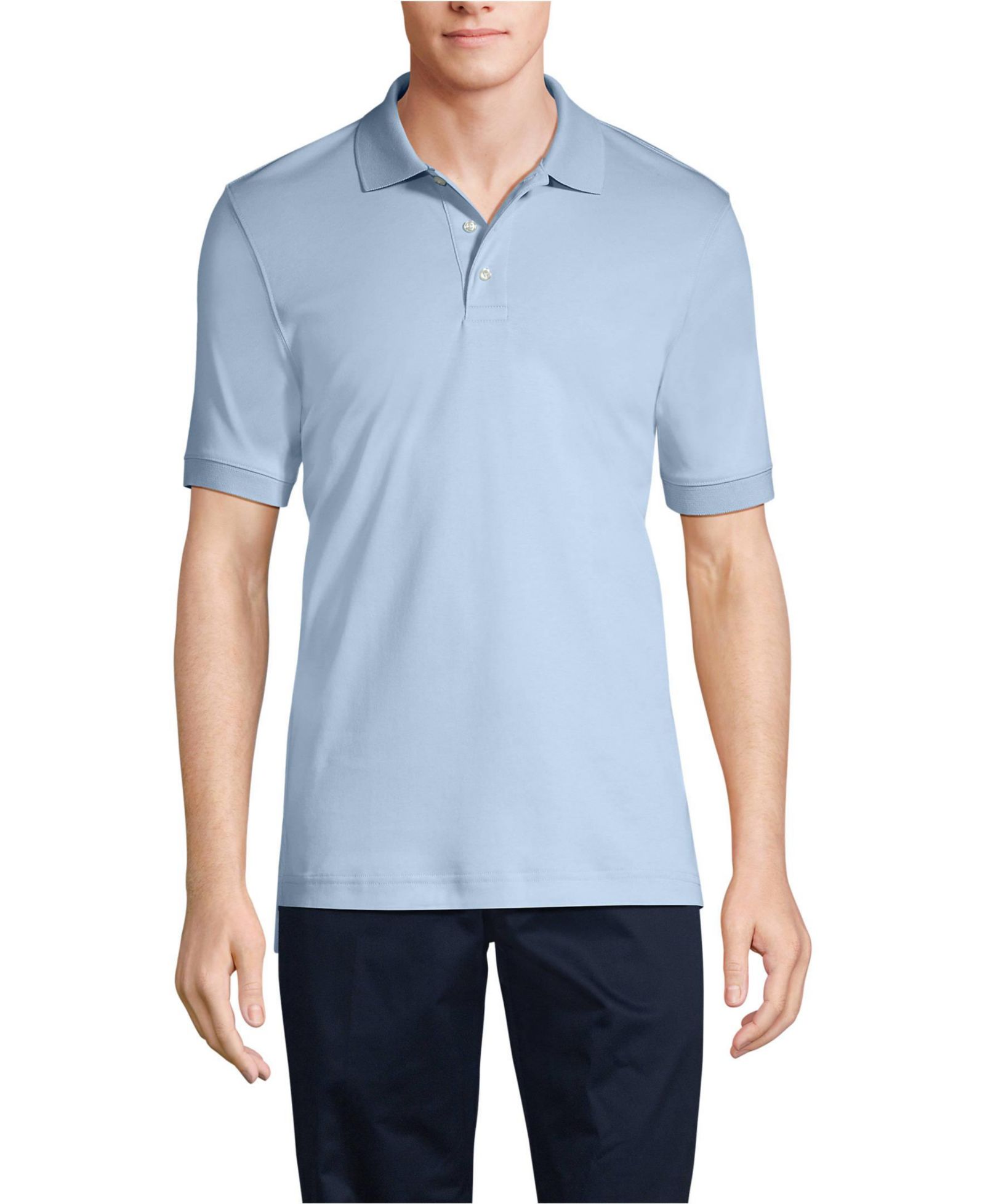 Мужская рубашка поло Lands' End Short Sleeve Interlock