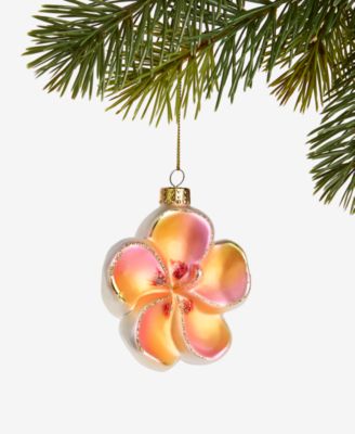 Holiday Lane Hawaii Pink & Gold Flower Ornament, Exclusively at Macy's
