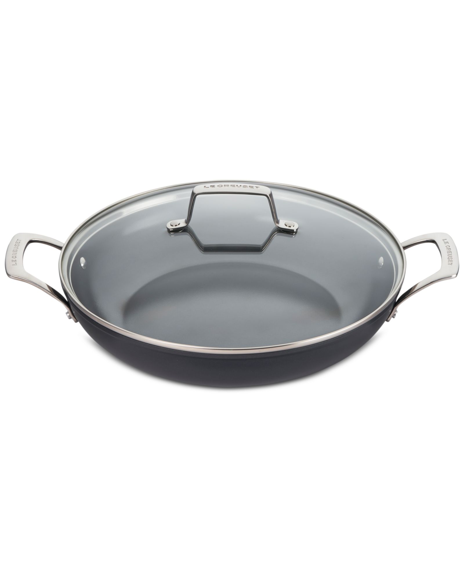 Le Creuset Essential Nonstick Ceramic 3.9-Qt. Shallow Braiser with Glass Lid