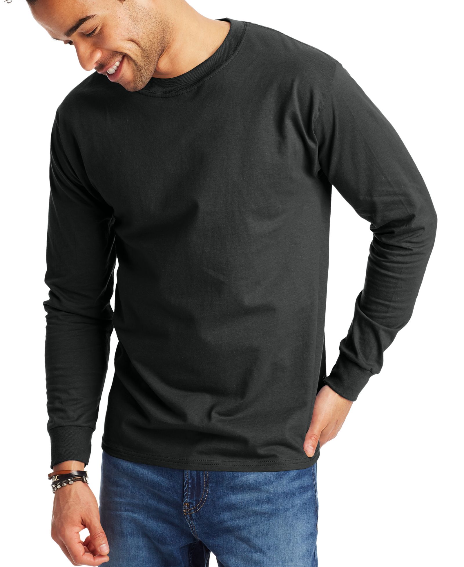Hanes Beefy-T Unisex Long-Sleeve T-Shirt, 2-Pack