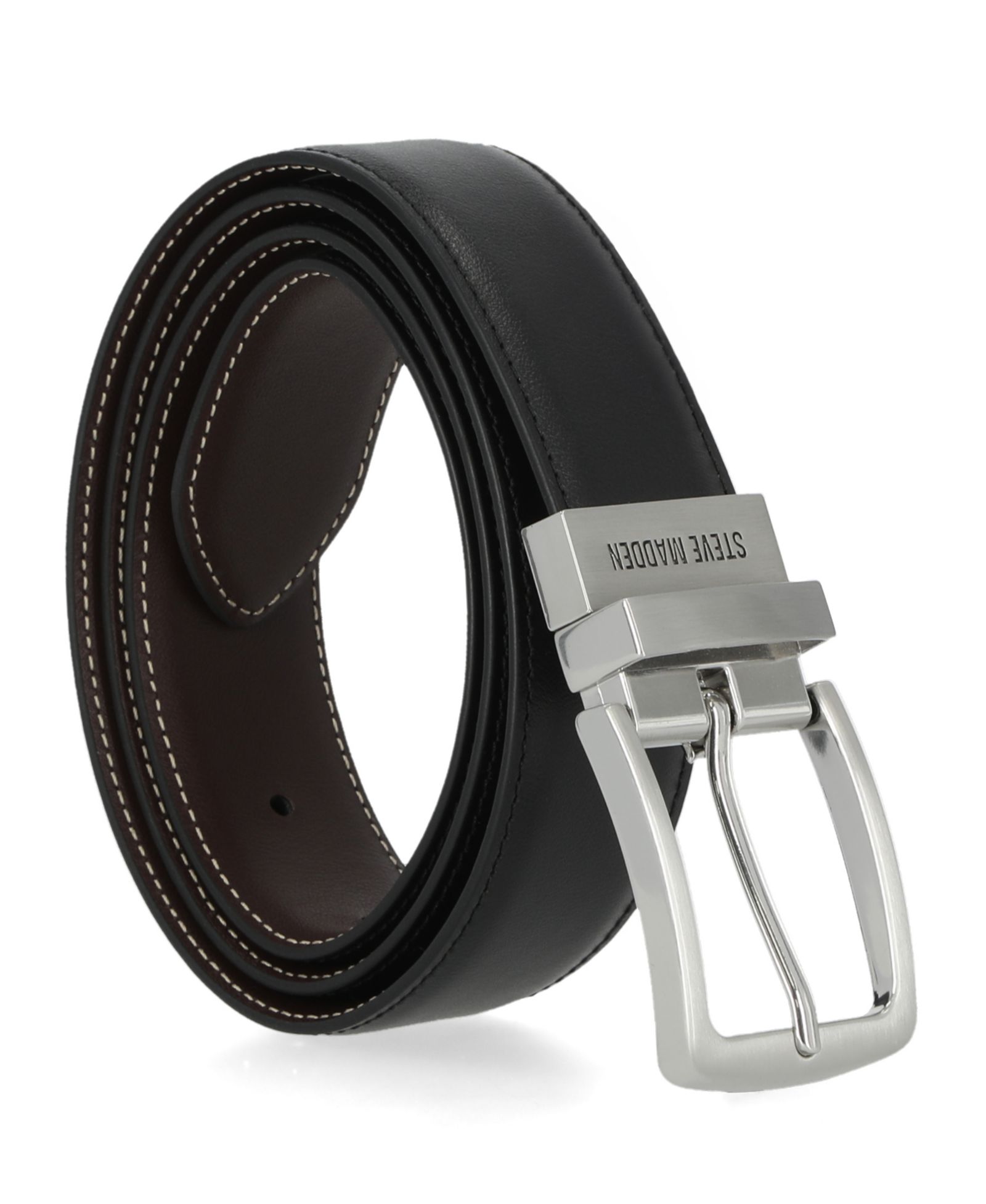 Steve Madden Men's 35mm Feather Edge Reversible Belt