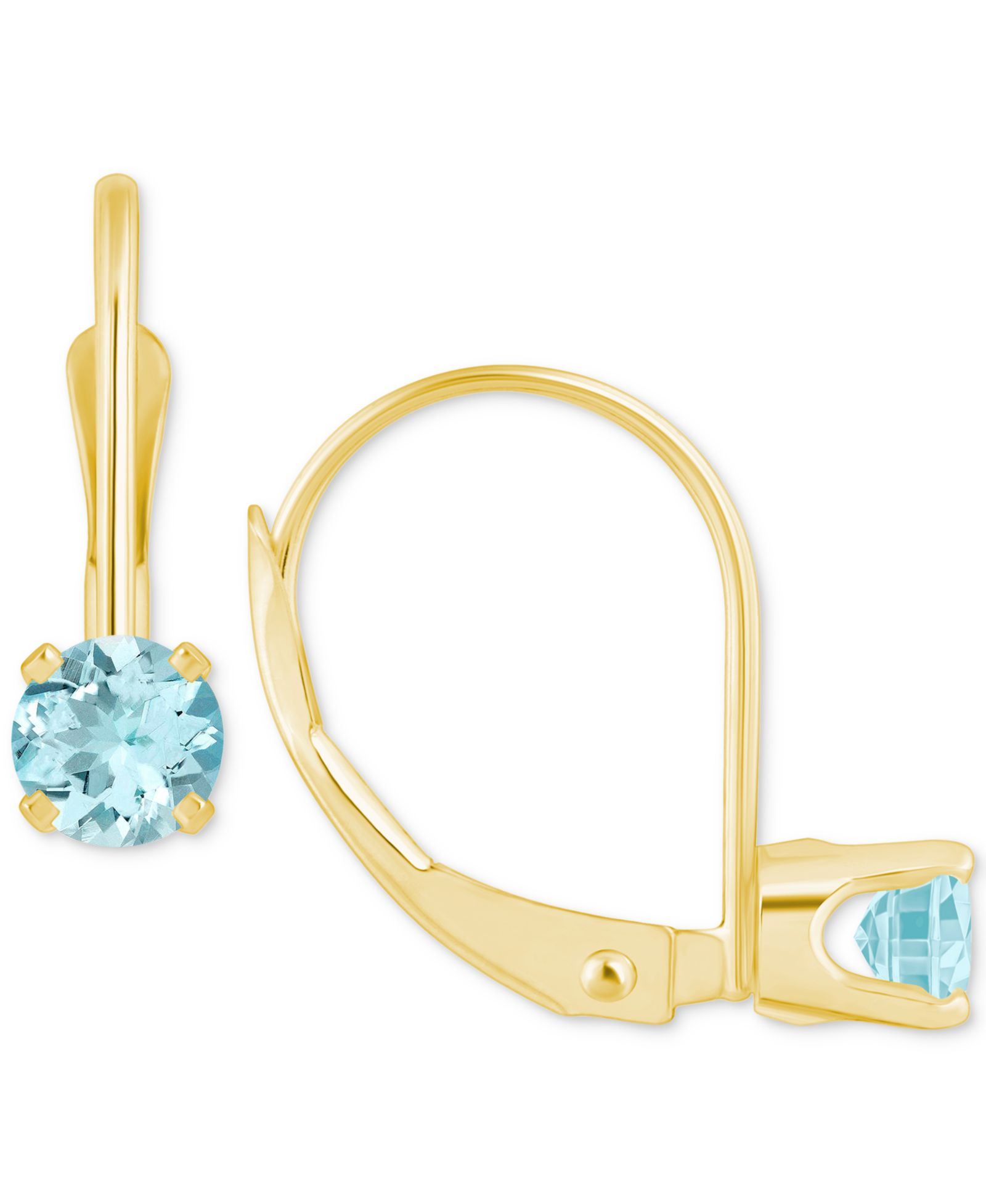Amethyst Solitaire Leverback Earrings (1/2 ct. t.w.) in 14k Gold (Also in Additional Gemstones)