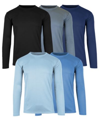 Мужская футболка Galaxy By Harvic Long Sleeve Performance Crew Neck - 5 Pack
