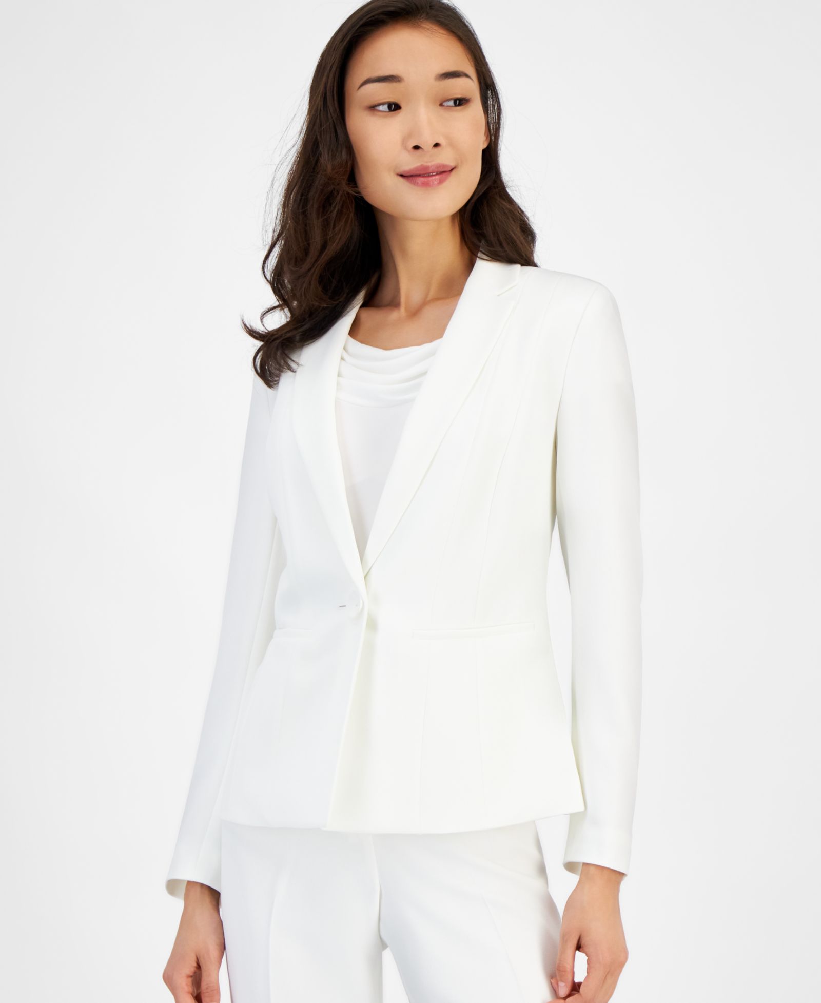 Kasper Women's Stretch Crepe One Button Blazer
