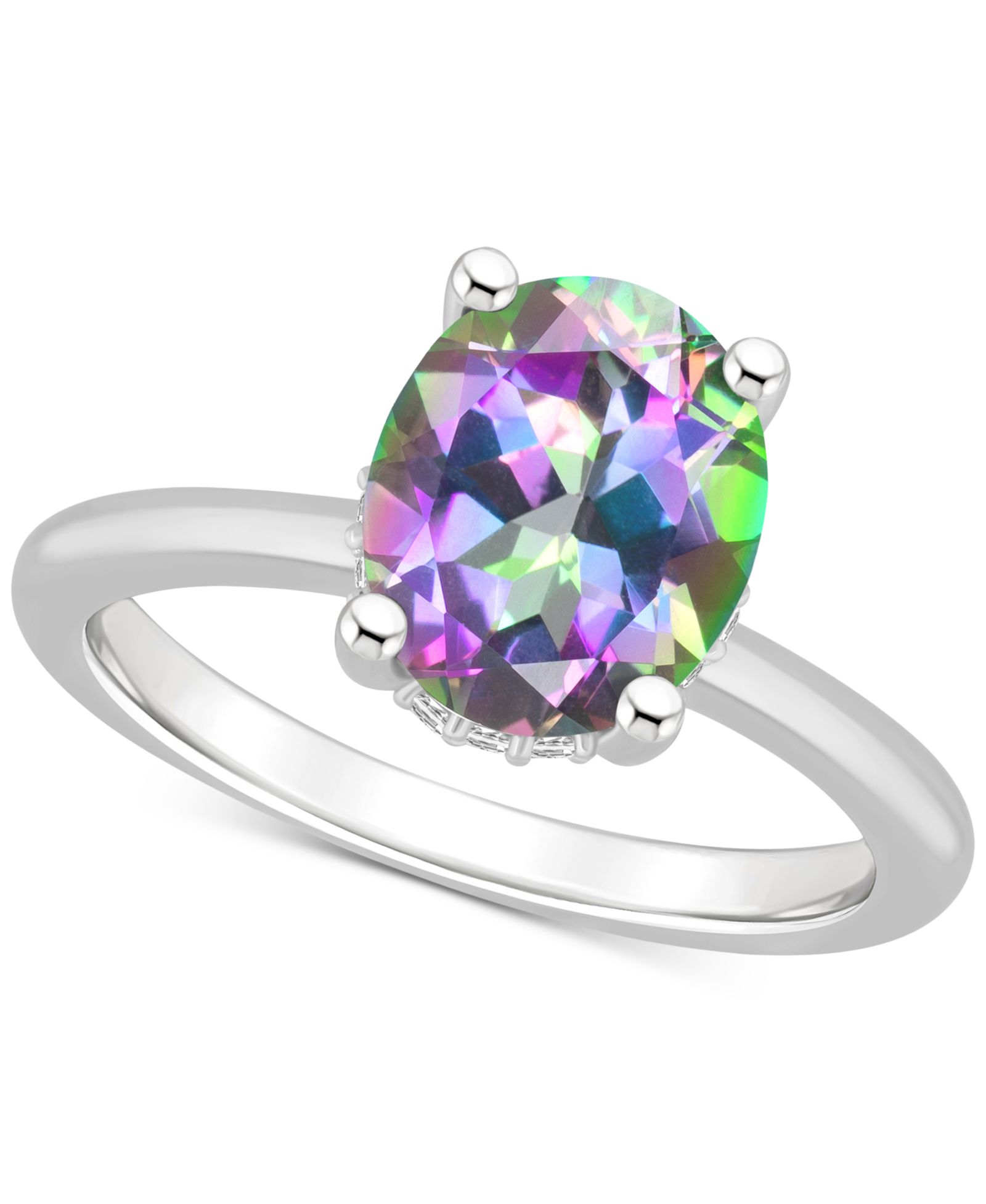 Mystic Topaz Oval Solitaire Ring (3-5/8 ct. t.w.) in Sterling Silver (Also in Pink Topaz)