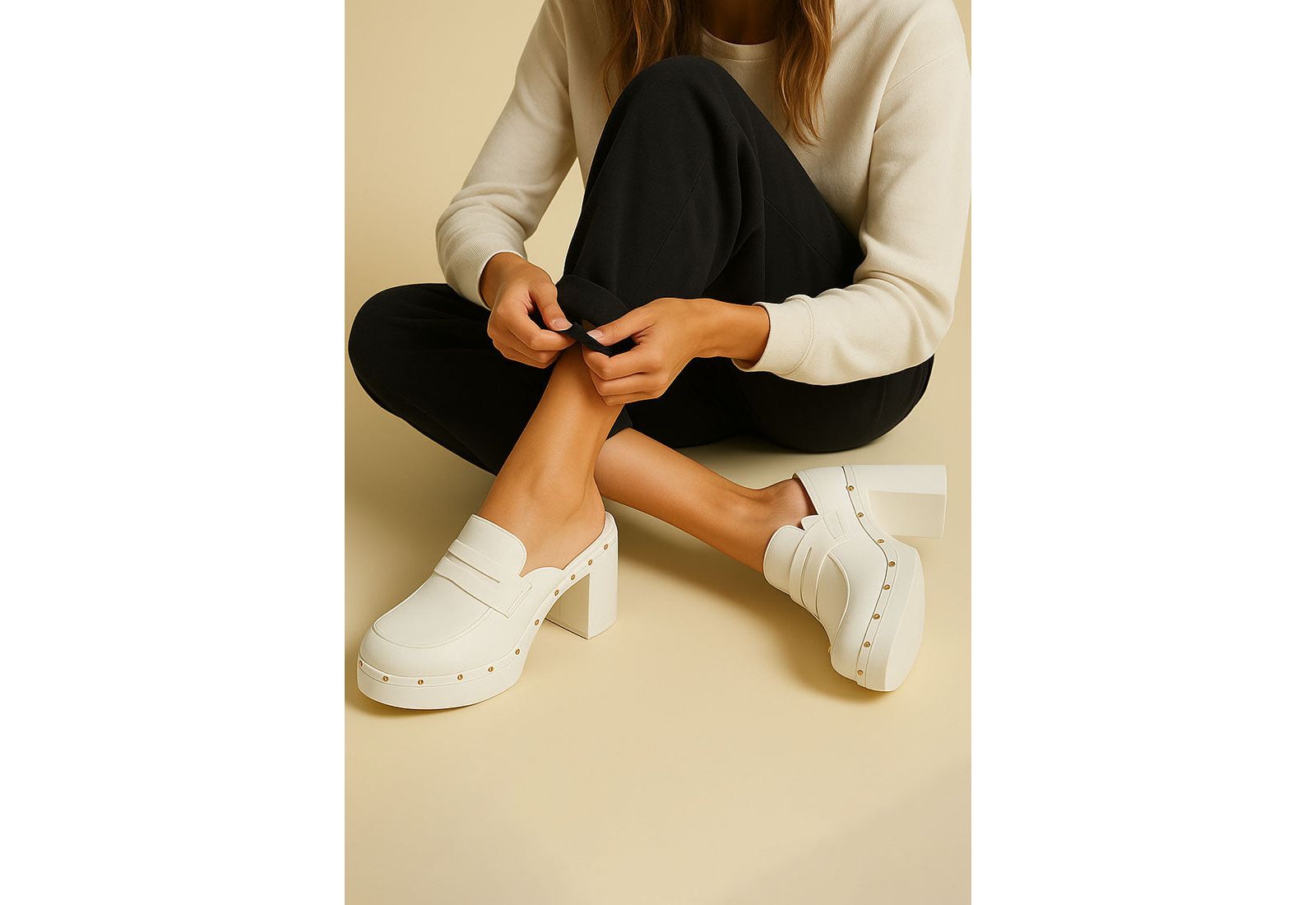 Rag & Co Women's Lyrac Leather Platform Clogs