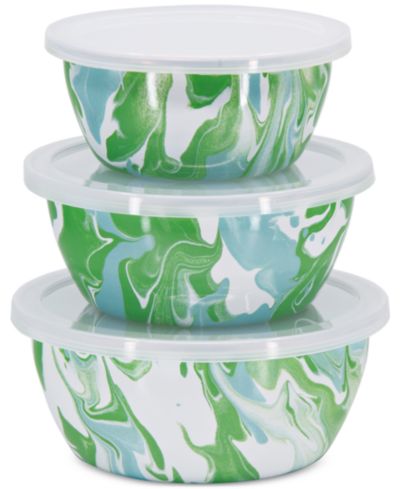 Набор мисок для хранения продуктов Golden Rabbit Modern Monet Nesting с крышками, комплект из 3 шт.