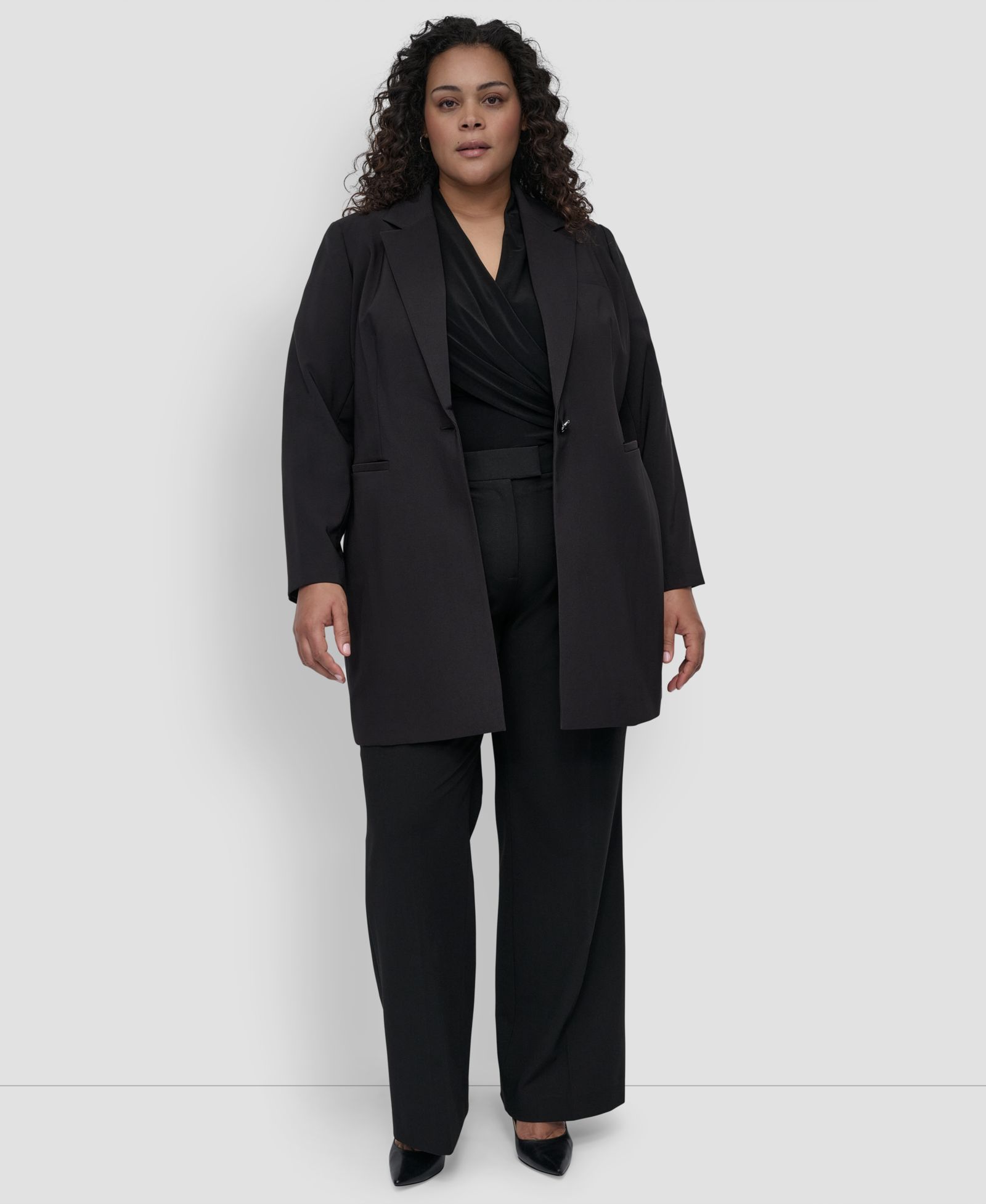 Блейзер DKNY Plus Size, на одну пуговицу