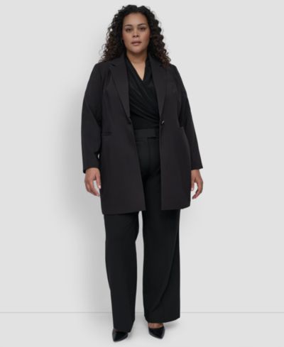 Блейзер DKNY Plus Size, на одну пуговицу