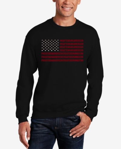 Мужская толстовка LA Pop Art Proud To Be An American Word Art Crewneck