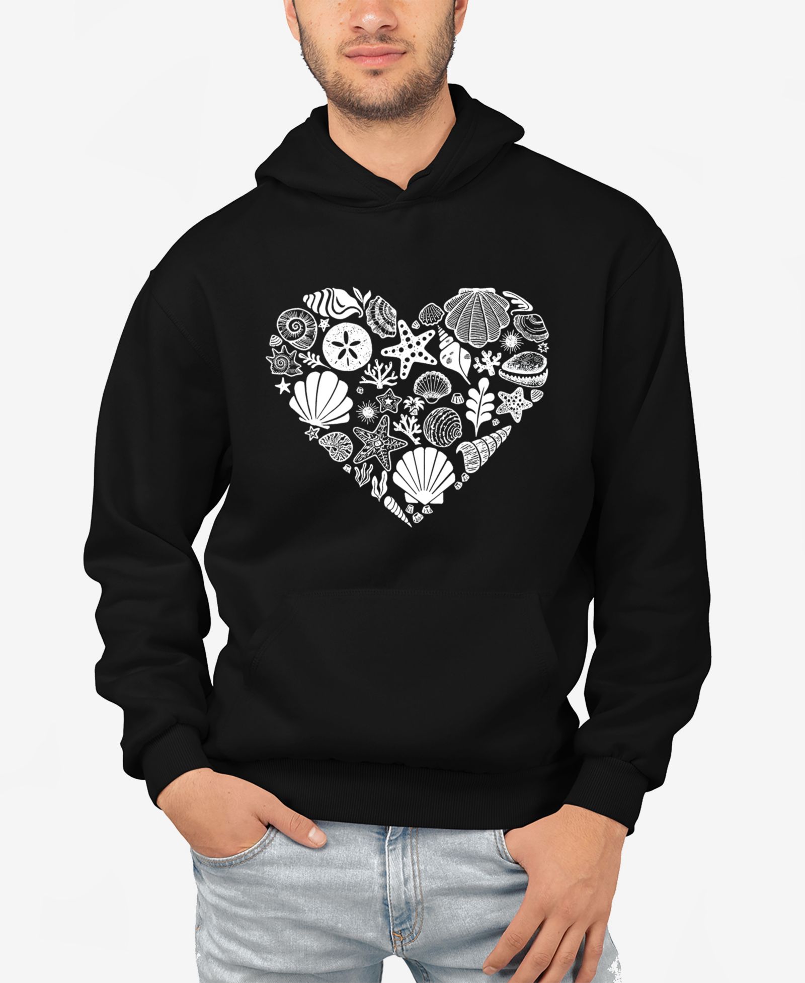 Мужское худи LA Pop Art Sea Shells - Word Art