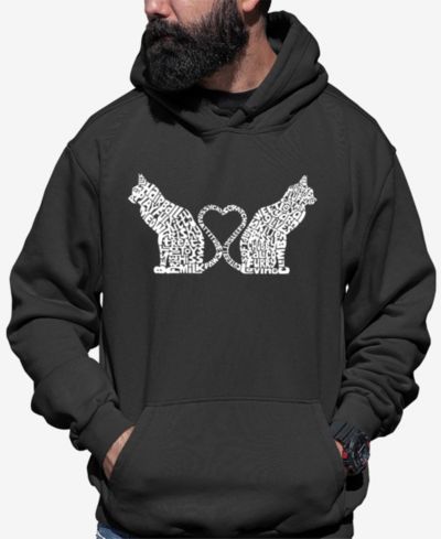 Мужской худи с принтом LA Pop Art Cat Tail Hearts - Men's Word Art Hooded Sweatshirt