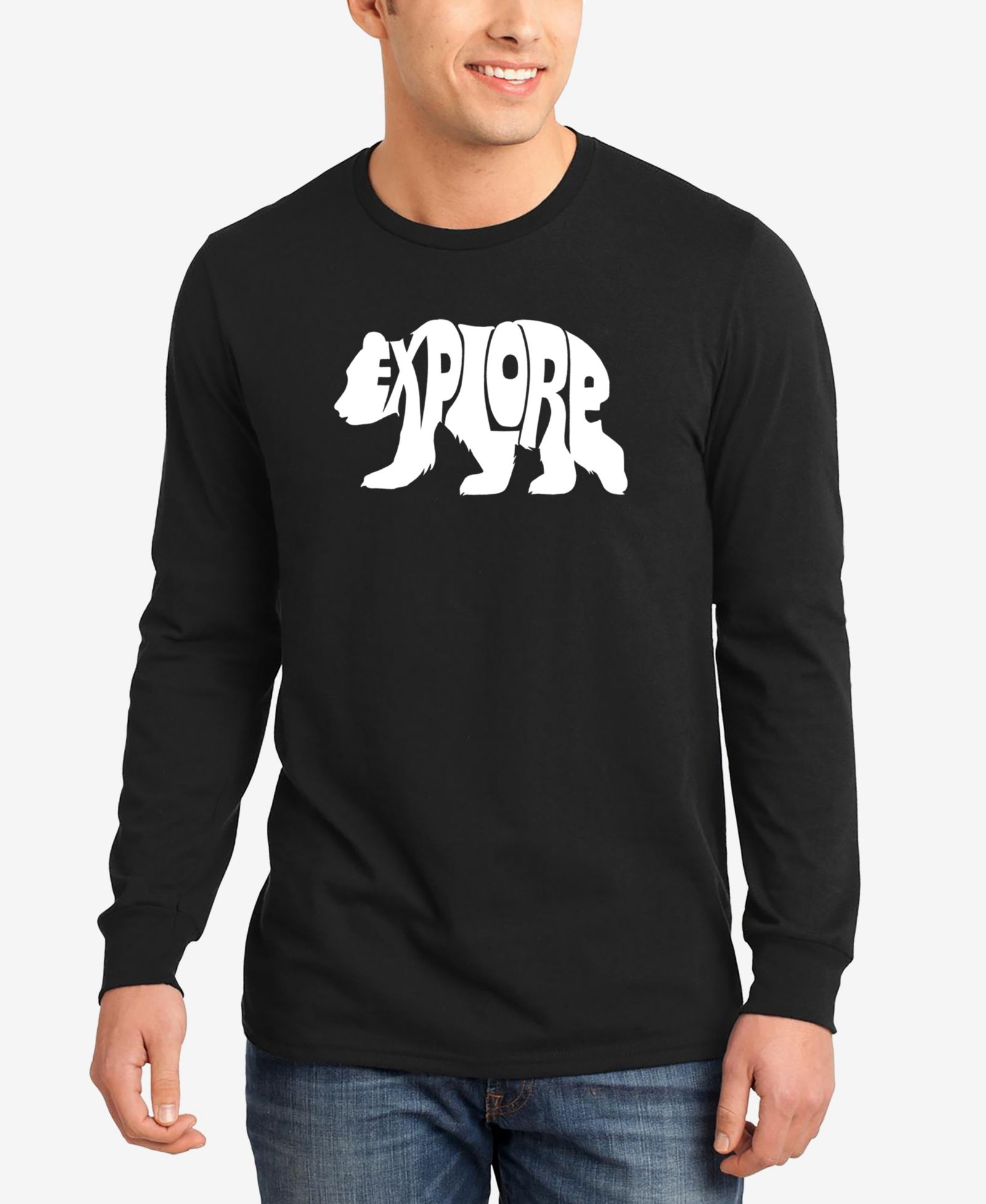 LA Pop Art Explore - Men's Word Art Long Sleeve T-Shirt