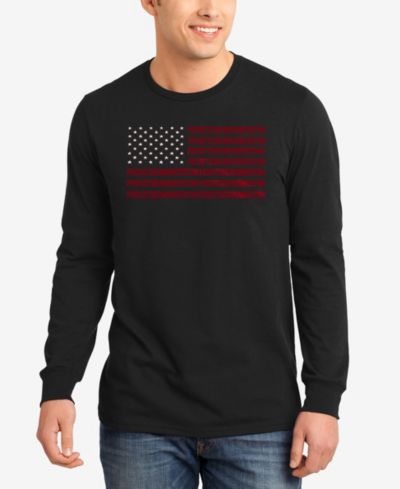 Мужская футболка с длинным рукавом LA Pop Art Proud To Be An American
