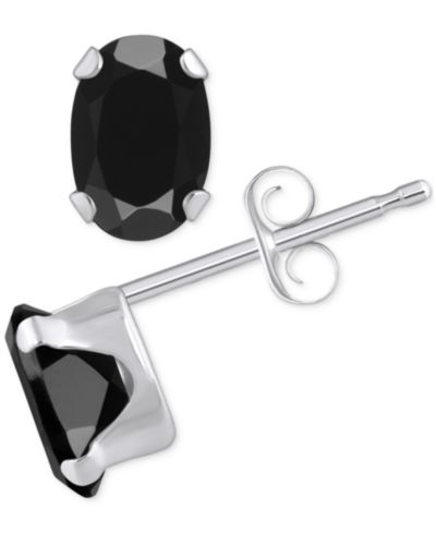 Серьги-гвоздики Onyx Oval Solitaire Four Prong в 14k Gold