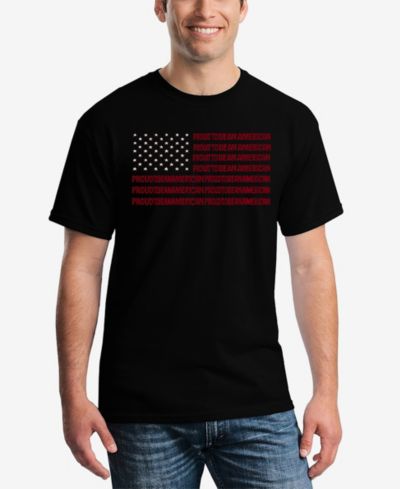 LA Pop Art Proud To Be An American - Men's Word Art T-Shirt