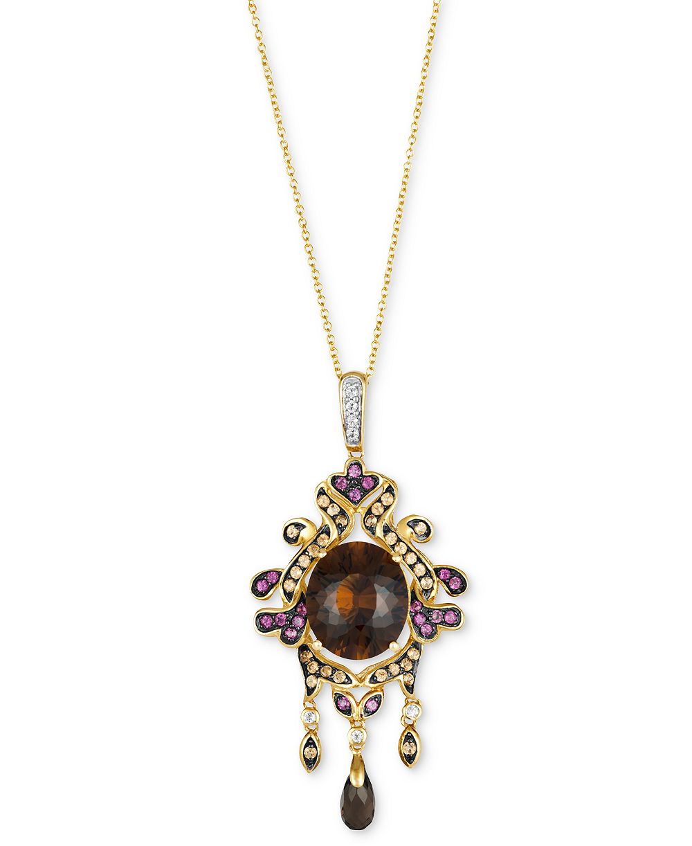 Подвеска-ожерелье Le Vian Multi-Gemstone Gothic Inspired 18" в золоте 14k (8 ct. t.w.)