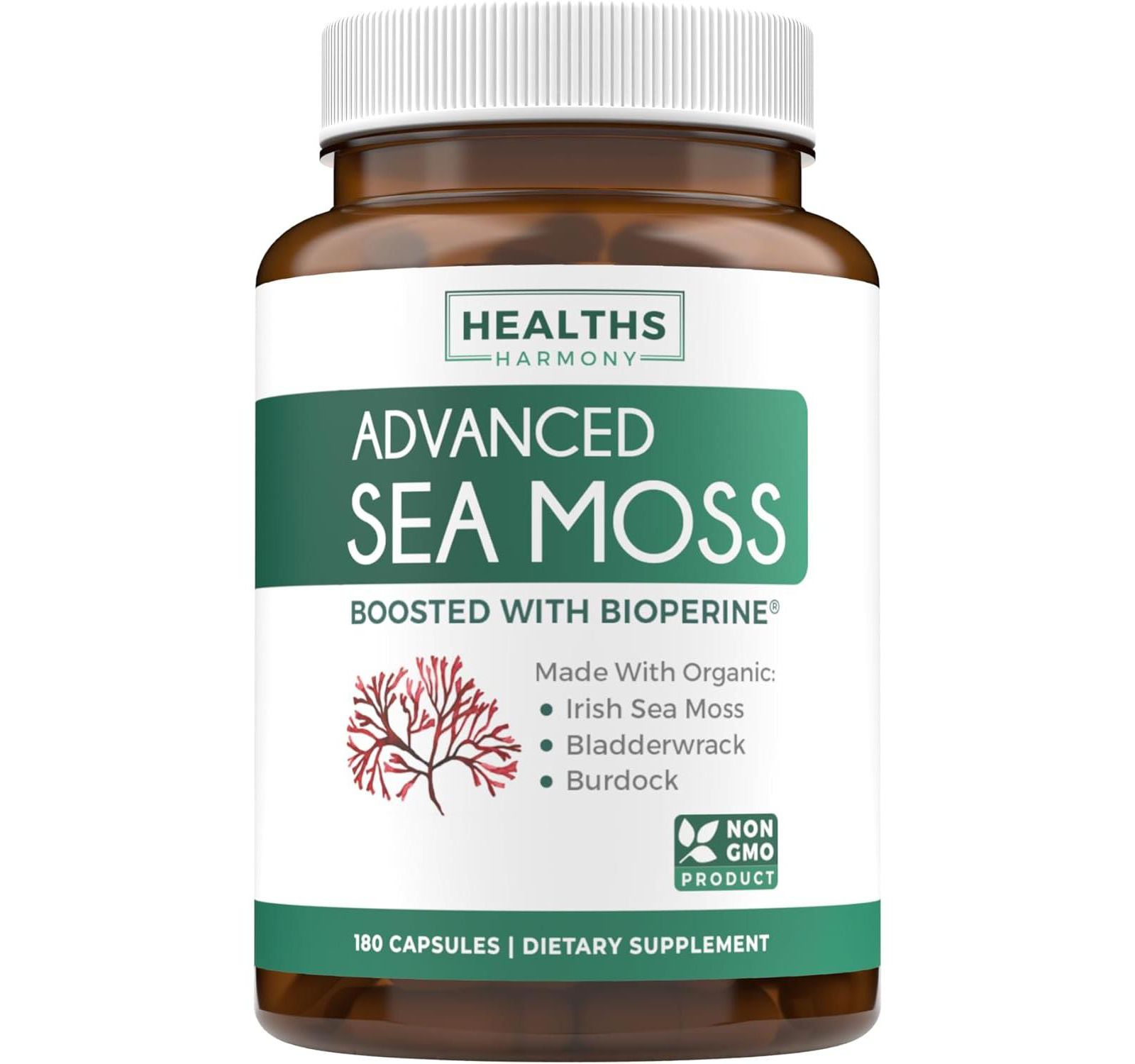 Healths Harmony Advanced Irish Sea Moss Капсулы для поддержки пищеварительной и иммунной системы, 180 шт