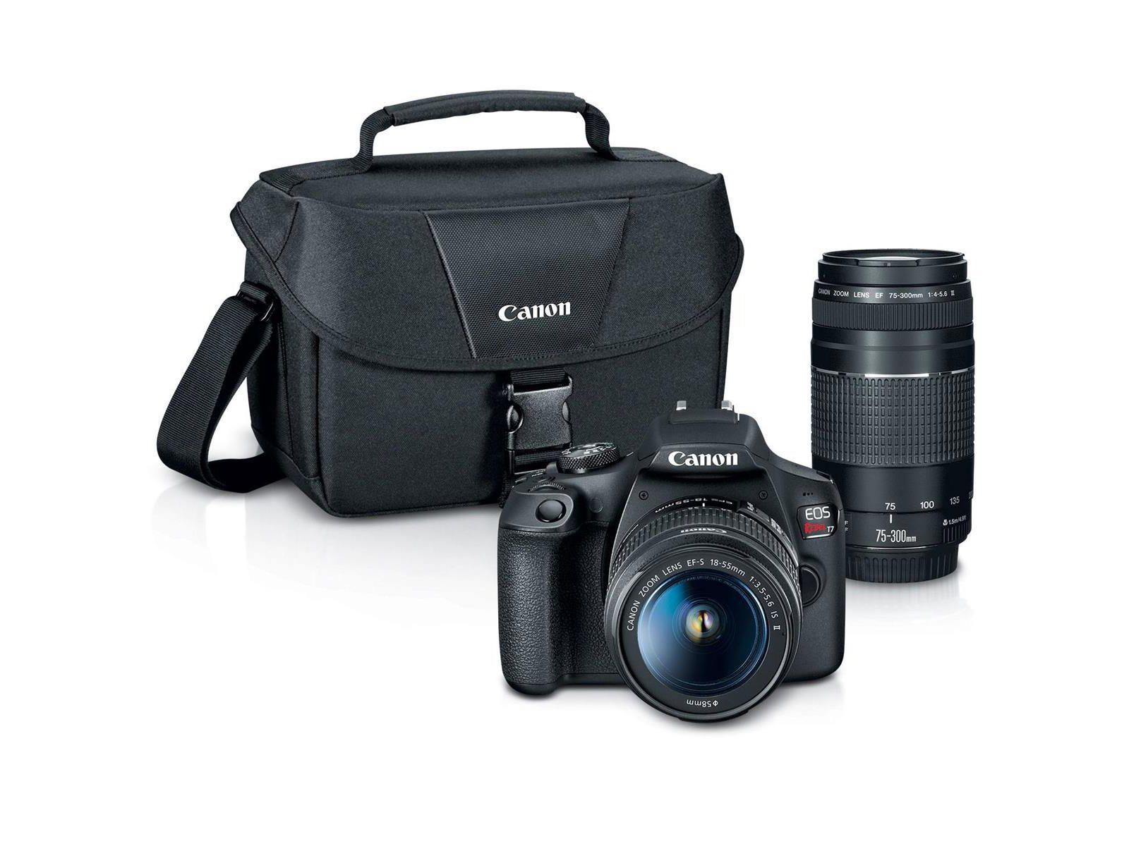 Canon EOS Rebel T7 DSLR камера с объективом EF-S 18-55mm f/3.5-5.6 IS II и объективом EF 75-300mm f/4-5.6 III