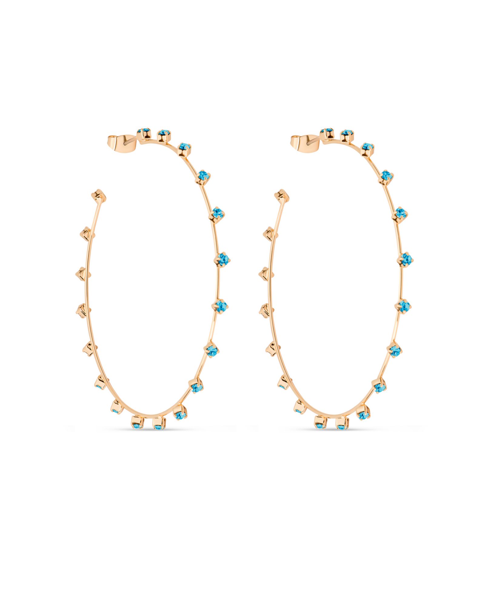 Серьги-кольца Ettika Simple Spark Crystal 18k Gold Plated