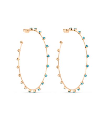 Серьги-кольца Ettika Simple Spark Crystal 18k Gold Plated
