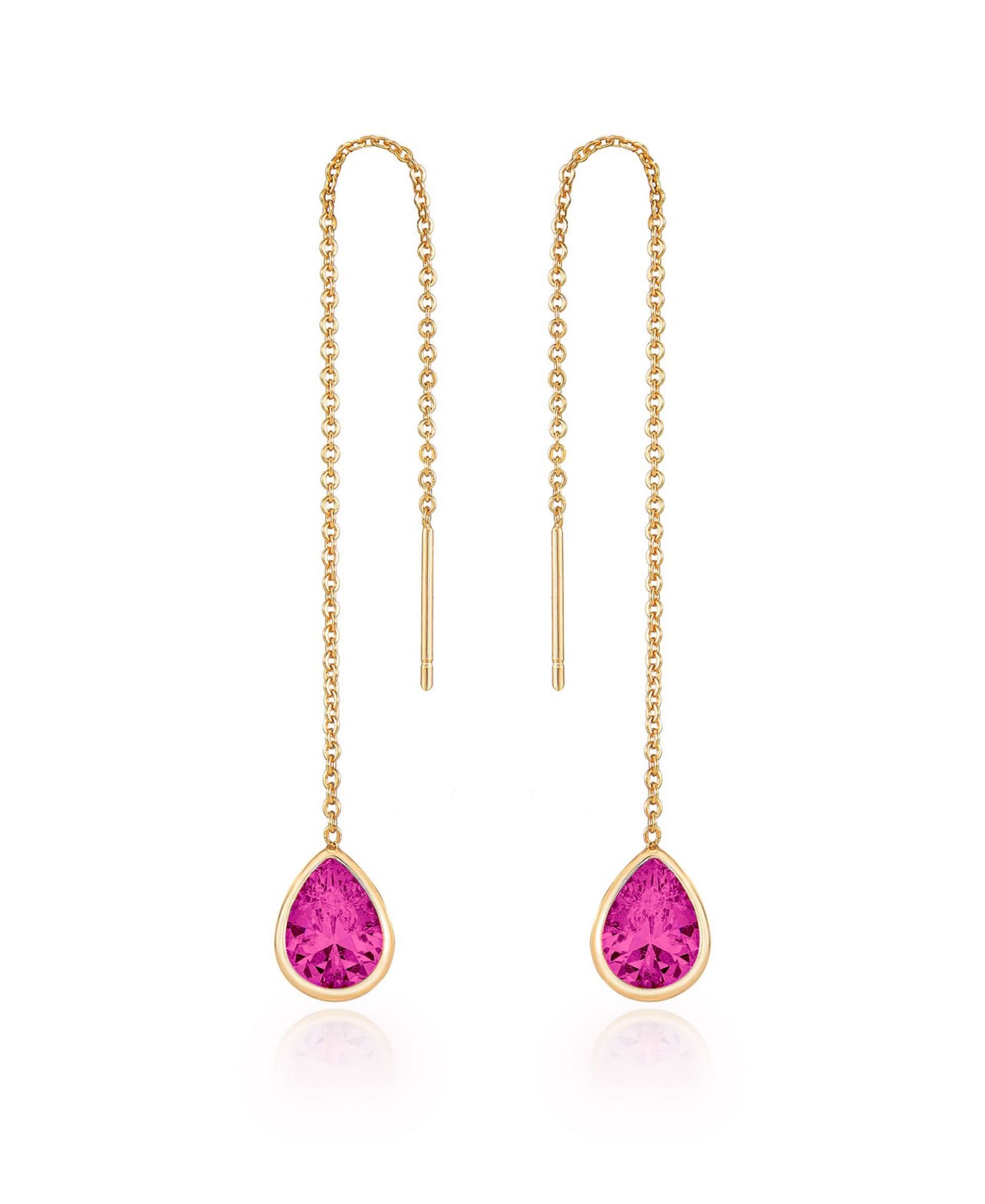 Ettika Gold Plated Chain and Crystal Dangle Earrings