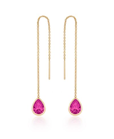 Ettika Gold Plated Chain and Crystal Dangle Earrings