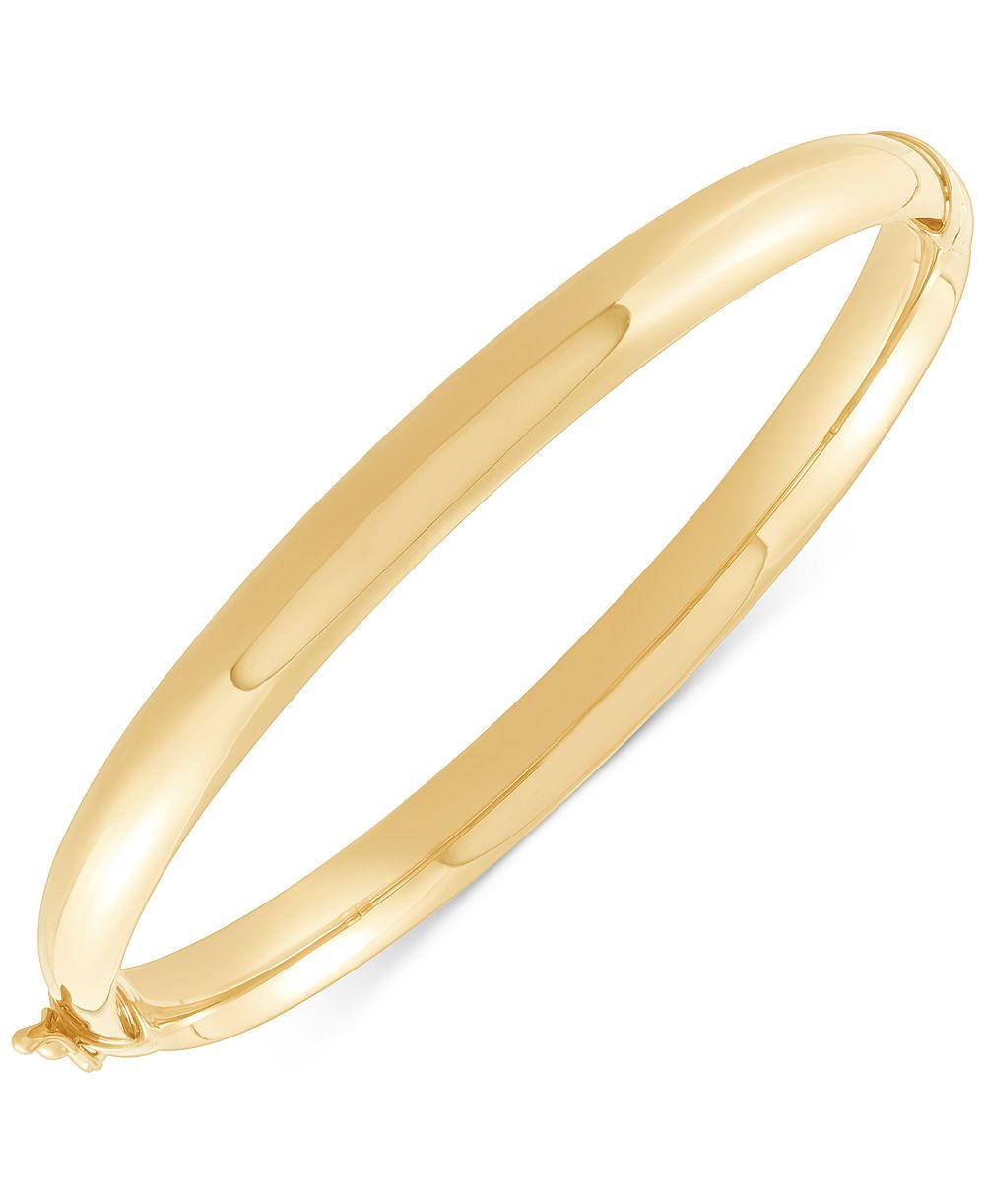 Браслет-бэнгл High Polished Tube Hinge в 18k Gold-Plated Sterling Silver (6.5mm)