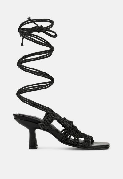 Womens BEROE Braided Handcrafted Lace Up Sandal