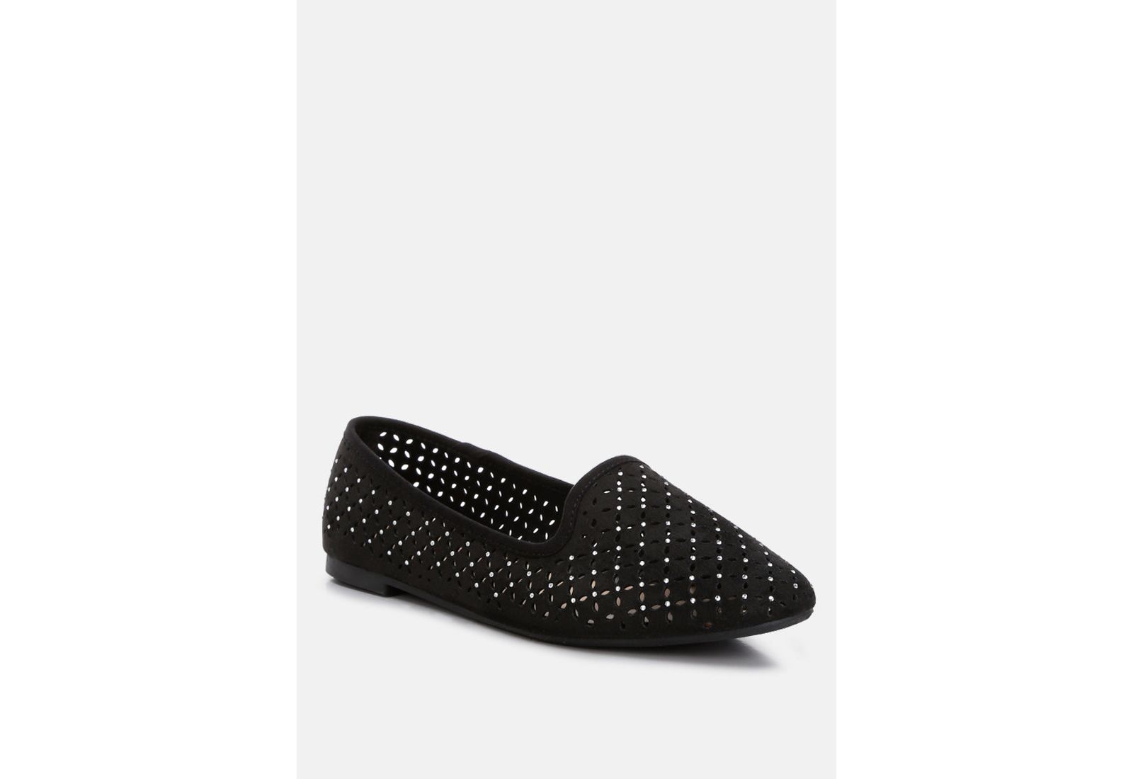 London Rag Womens Gordon Perforated Ballerinas