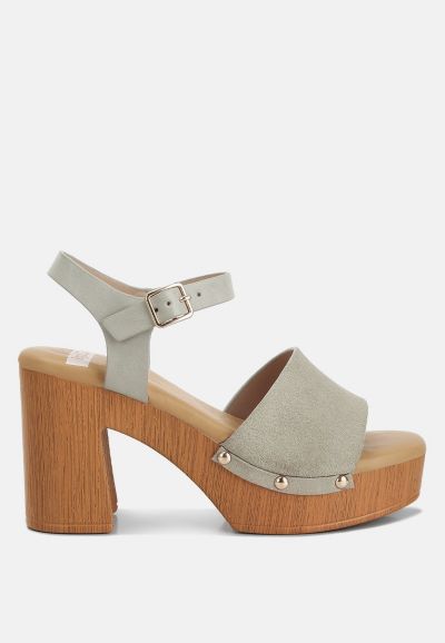 Женские сандалии Rag & Co Women's Daniela из натуральной замши на высоком блоке