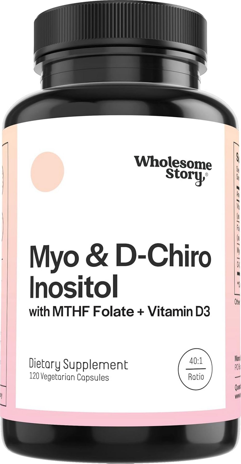 Wholesome Story Капсулы Myo-Inositol & D-Chiro Inositol 40:1 с MTHF, фолатом и витамином D для женского здоровья