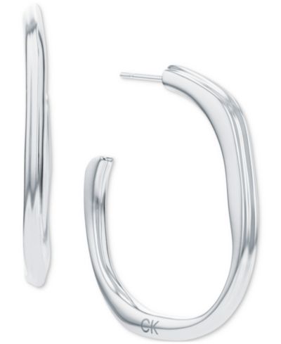 Серьги-кольца Calvin Klein Stainless Steel Medium Structural C-Hoop, 1.33"