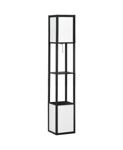 HOMCOM Modern Floor Lamp with Shelves, Dual Light, Sding Lamp,