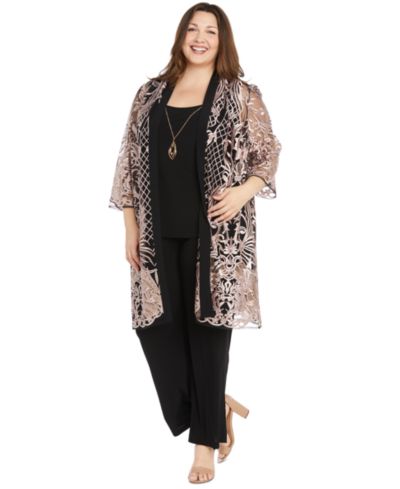 Комплект R & M Richards Plus Size: жакет, топ и брюки 3 предмета