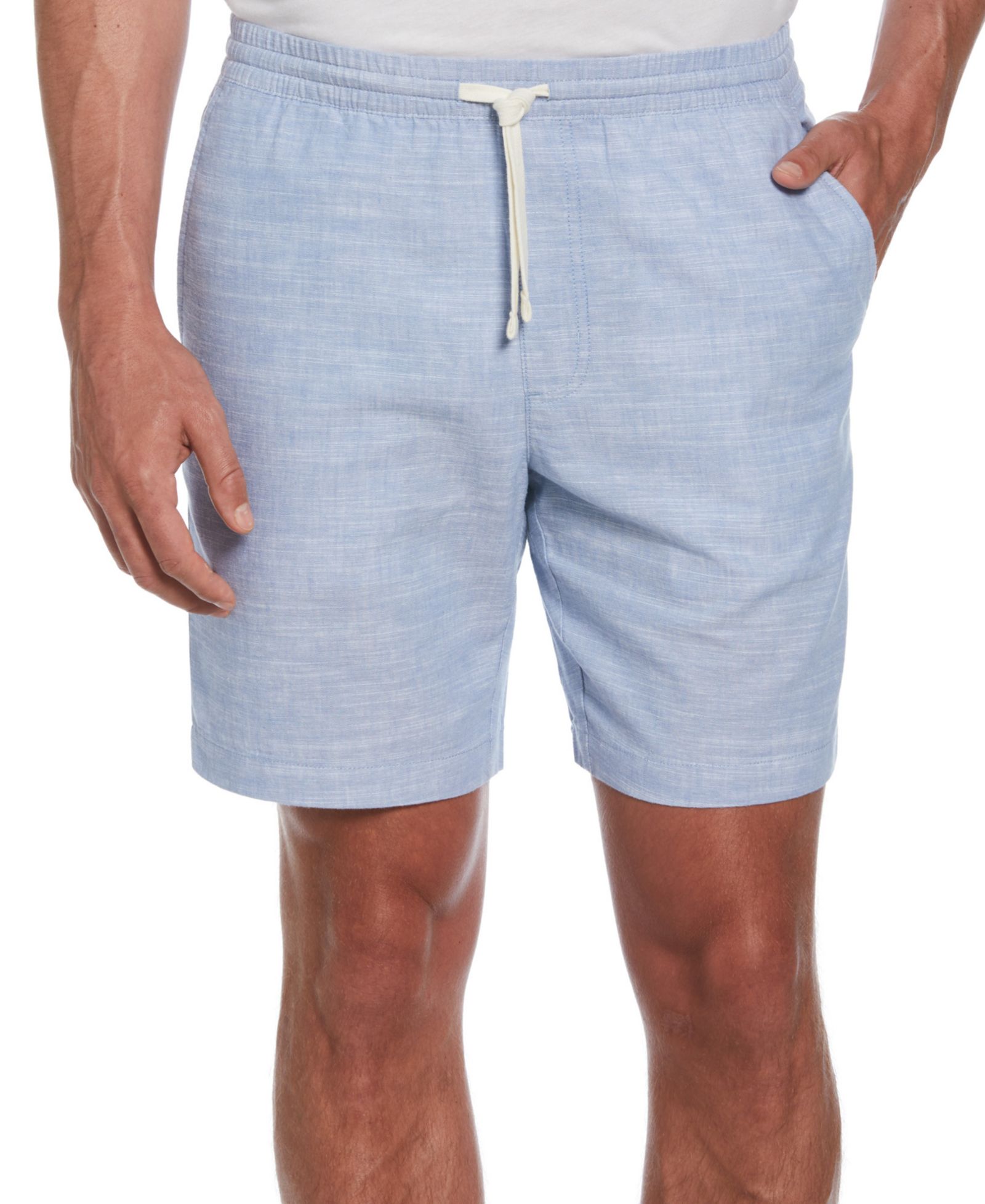 Cubavera Men's Cross-Dyed Slub Linen Drawstring 8" Shorts