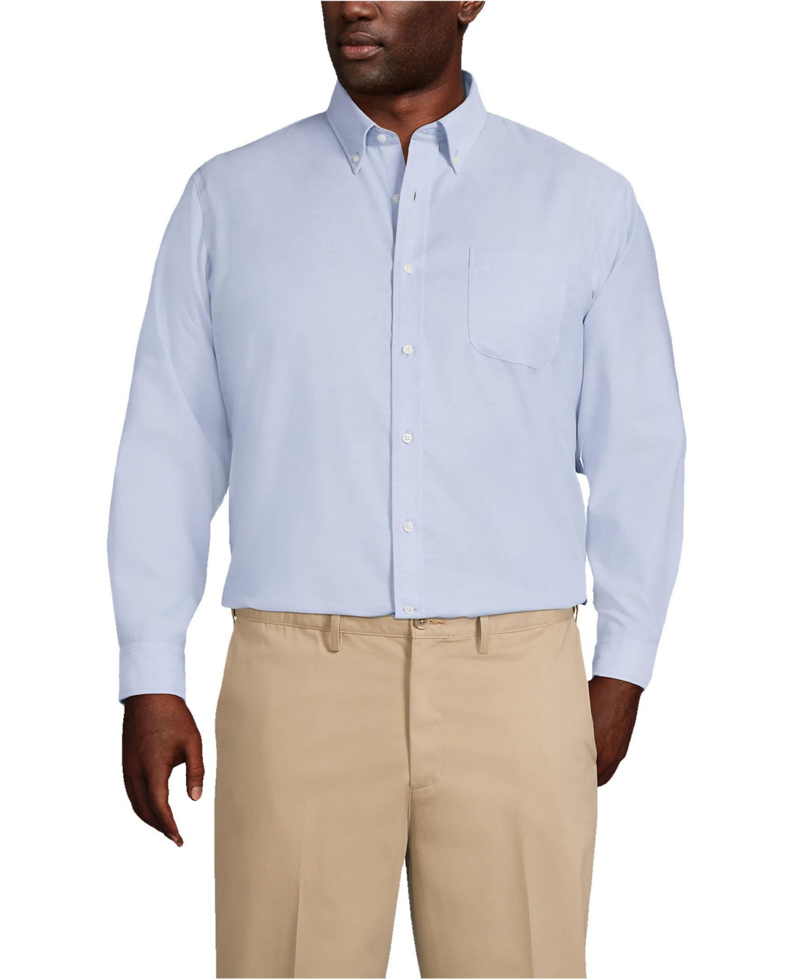 Мужская рубашка Lands' End Traditional Fit Solid No Iron Supima Oxford